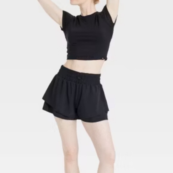 Women's Knit Cropped Short Sleeve Top - JoyLab™ - Picture 3 of 3